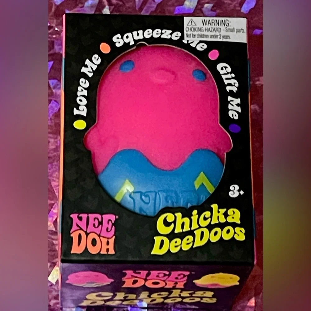 NeeDoh Chicka DeeDoos Pink & Blue Squishy Toy! A soft squeeze! New - Picture 1 of 5